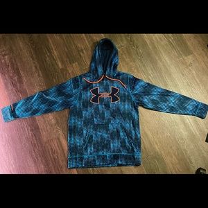 Under Armor Storm Hoodie - Blue and Lt. Blue w/ Orange Strings